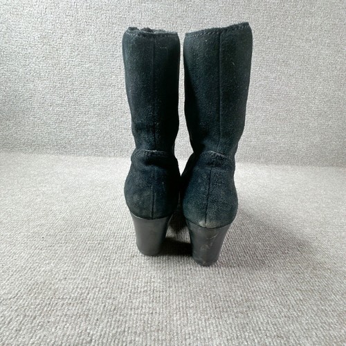 Sporto Boots Womens 9.5 Black Suede Lace Up Block Heels Shoes - Picture 4 of 10