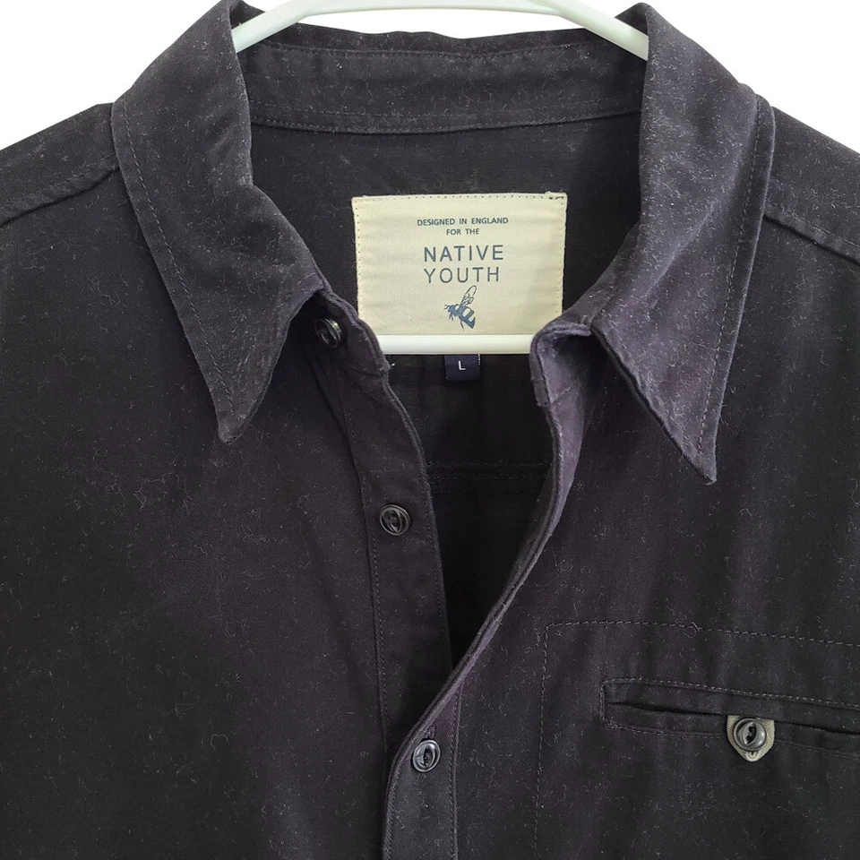 NATIVE YOUTH Size Large Two Tone Cotton Long Sleeve Shirt NYSH159 - Image 2 of 4