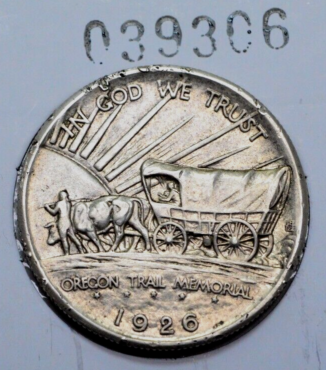 今話題中の国『グリーンランド』シロクマさんの硬貨 1926年(100年前) 1926 Oregon Trail Memorial Silver Half Dollar Commem. Rare Coin