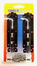 2Pk Black Security Gate Door Guard Latch Metal Barrel Bolt Lock Set w/screws 4"
