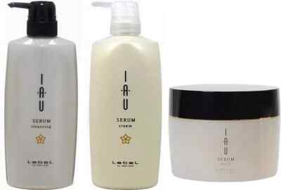 Lebel iau Hair Set: Serum Cleansing 600mL Shampoo 600mL CreamTreatment Mask 170g