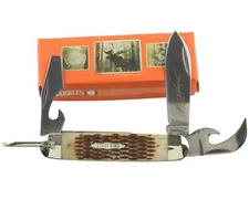 Marbles Scout King Dave Canterbury Pocket Knife Brown Jigged Bone Handle