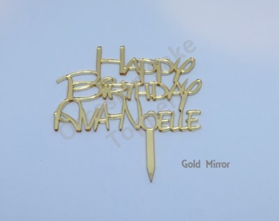 Disney Font Style Personalised Happy Birthday Name Cake Topper Ebay