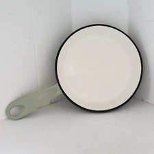FIGMINT White Enamel Cast Iron Skillet 6" Sage Green Oven Safe Sauce Pan F38801