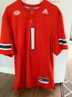 Authentic Adidas Miami Hurricanes Orange #1 Premier Football Jersey Xl