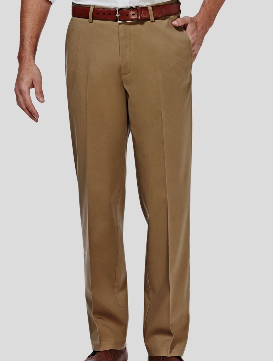 haggar expandable waist classic flat front dress pant Haggar Men's Big & Tall Premium Comfort Stretch Classic-Fit Solid Flat Front Dress Pants