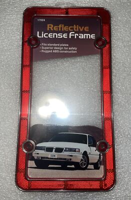vintage reflective license Frame Red Superior Design For Safety