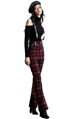 Killstar Gothic Goth Punk Hose Stretchhose - Prophet Of Doom Blood Tartan