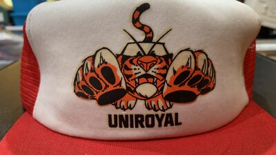 Vintage TIGER Trucker Hat Red Mesh Style Uniroyal Tires Vintage Great condition