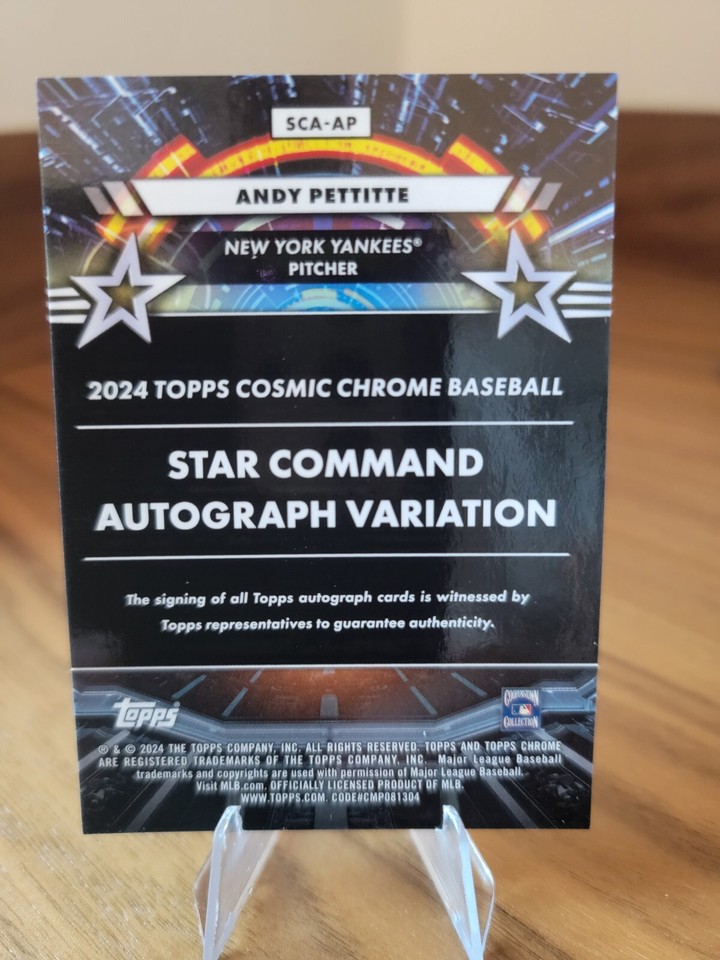 2024 Topps Chrome Cosmic Star Command Auto Andy Pettitte SCA-AP Yankees ...