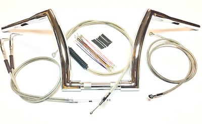 12'' x 1 1/2''  Super FAT Chrome Ape Hanger Handlebar Kit 07-10 Harley FL Softail