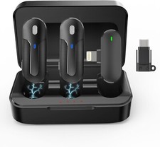 Wireless Lavalier Microphones for iPhone, Android, Camera 2.4G Video Recording