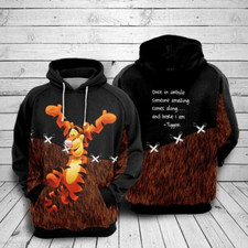 Funny Tigger Here I Am Winnie The Pooh Fans Gift Tigger Lovers 3D HOODIE Us Size
