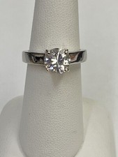 Sterling Silver Round Solitaire CZ 2 Ct. Engagement Ring Size 7
