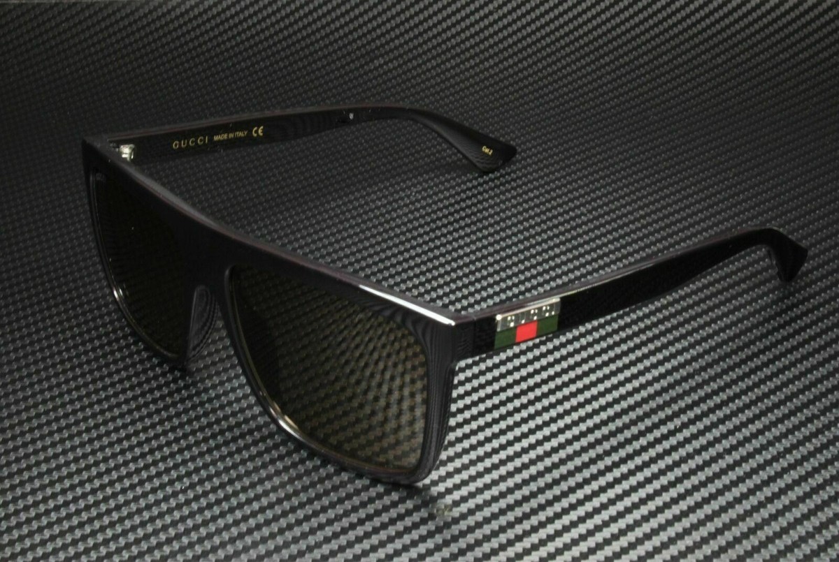 GUCCI GG0748S 002 Black Rectangle Brown Men's Sunglasses GUCCI GG0748S 002 Black Rectangle Brown Men's Sunglasses