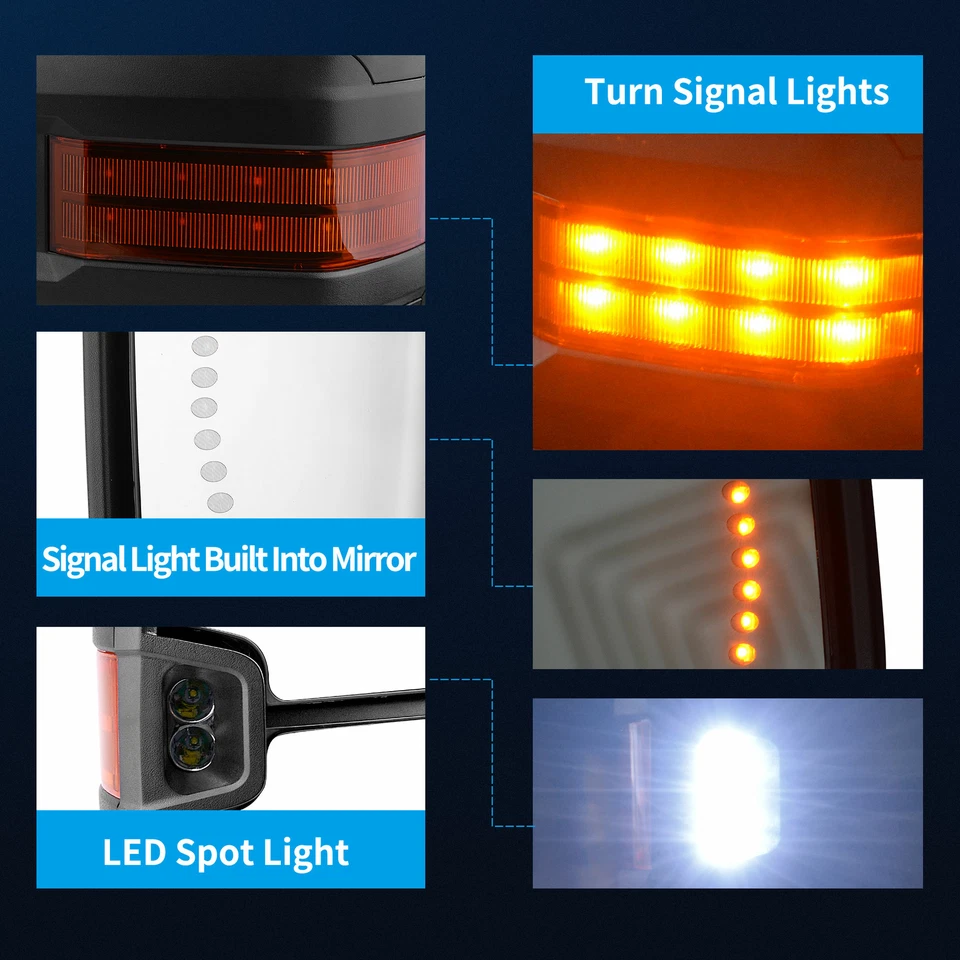 Espejos retrovisores eléctricos térmicos para Chevy Silverado Sierra 1500 2500HD 3500 2003-2006 Foto 2 de 4