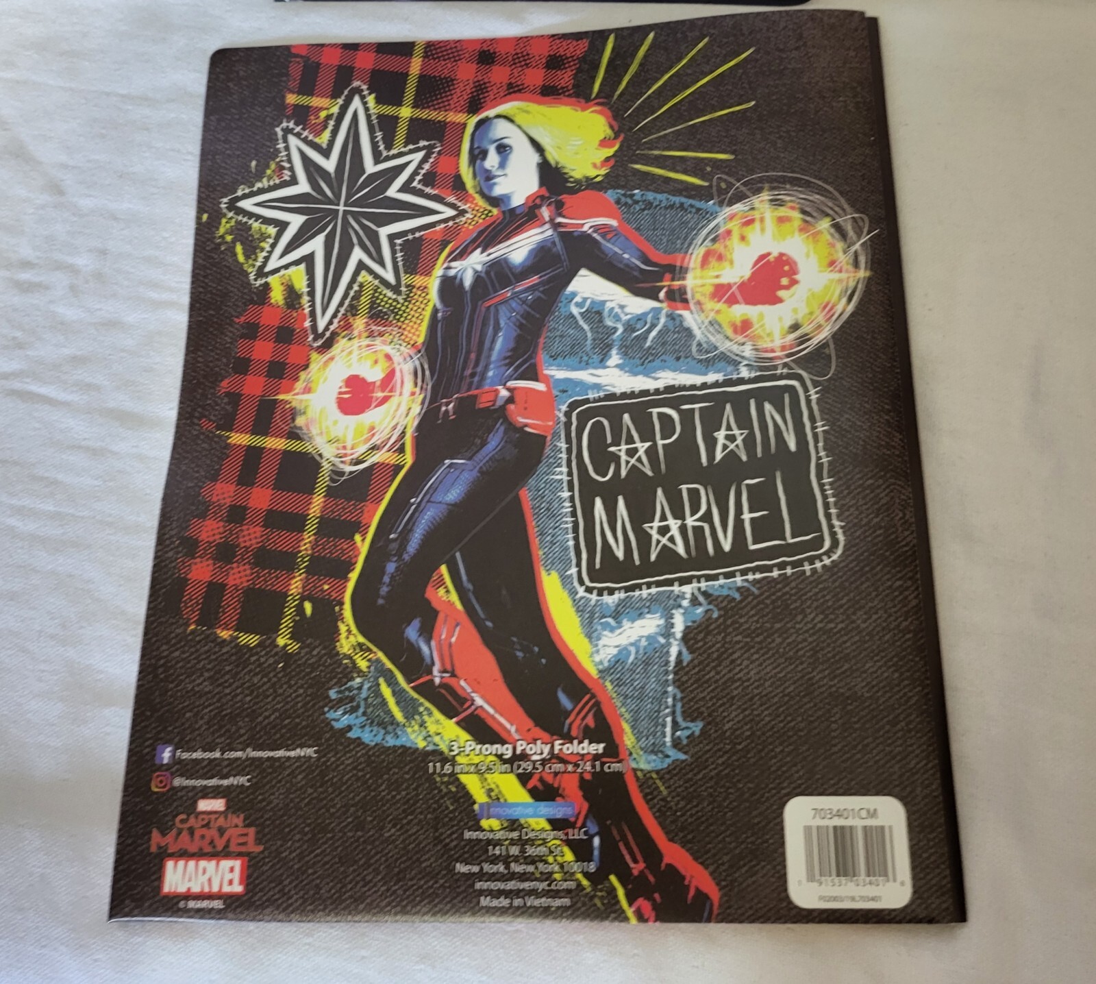 New 4 Piece Bundle Marvel Captain Marvel Spiral Notebooks and Poly ...