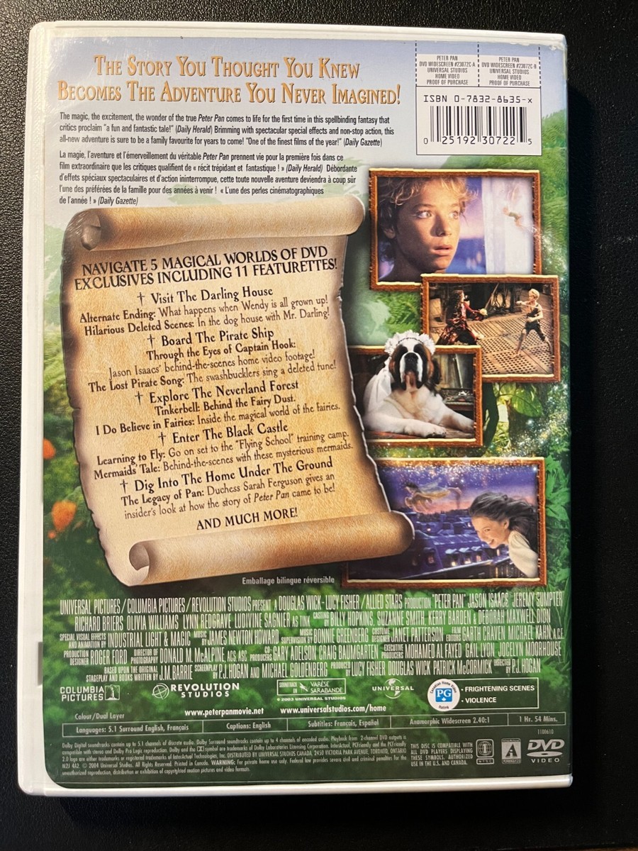 Peter Pan Full Screen Edition Jason Isaacs Jeremy Sumpter