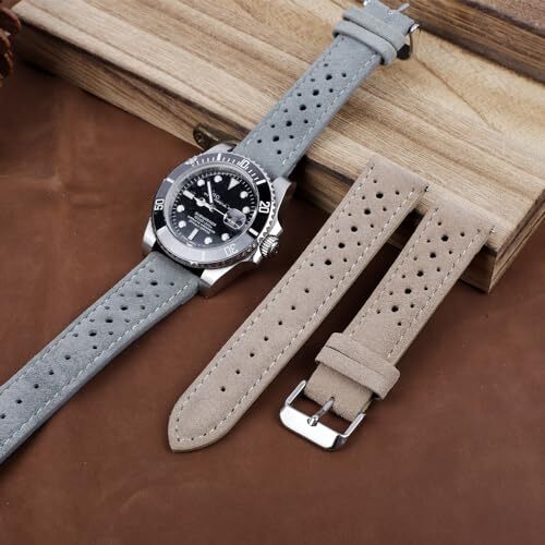 Suede Leather Watch Strap 18mm 20mm 21mm 22mm 24mm Rally Racing 19mm ...