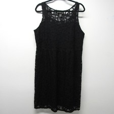Lane Bryant Black Lace Overlay Lined Sleeveless Knee Length Dress Plus sz 18