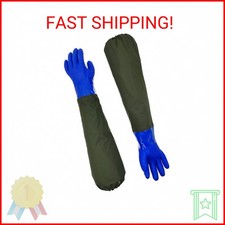 Long Waterproof Rubber Gloves, Pond Gloves, 28 Shoulder Length Insulated PVC Co