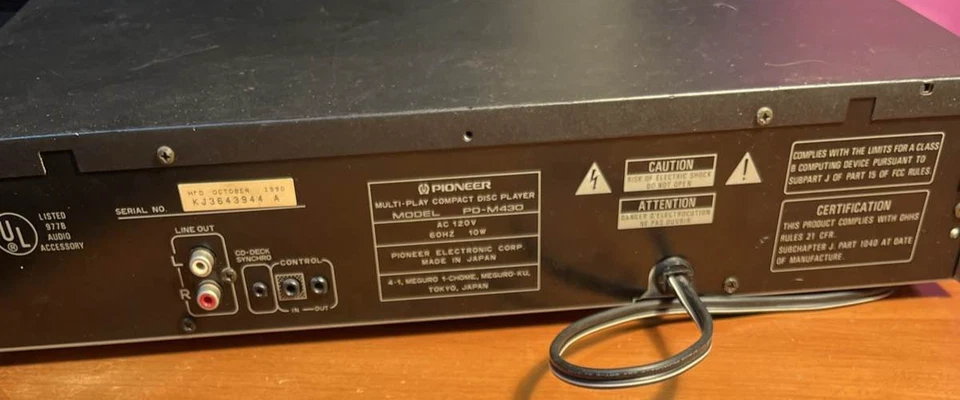 Parts Or Fix Pioneer PD-M430 Multi-Play Compact Disc Player 6-Disc CD Changer - Image 4 of 4