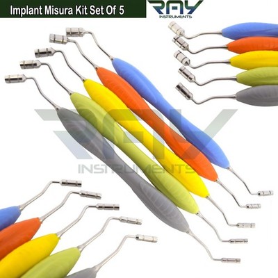 Set of 5 Dental Implant Positioning Misura MR Kit Silicon Handle Dentist CE