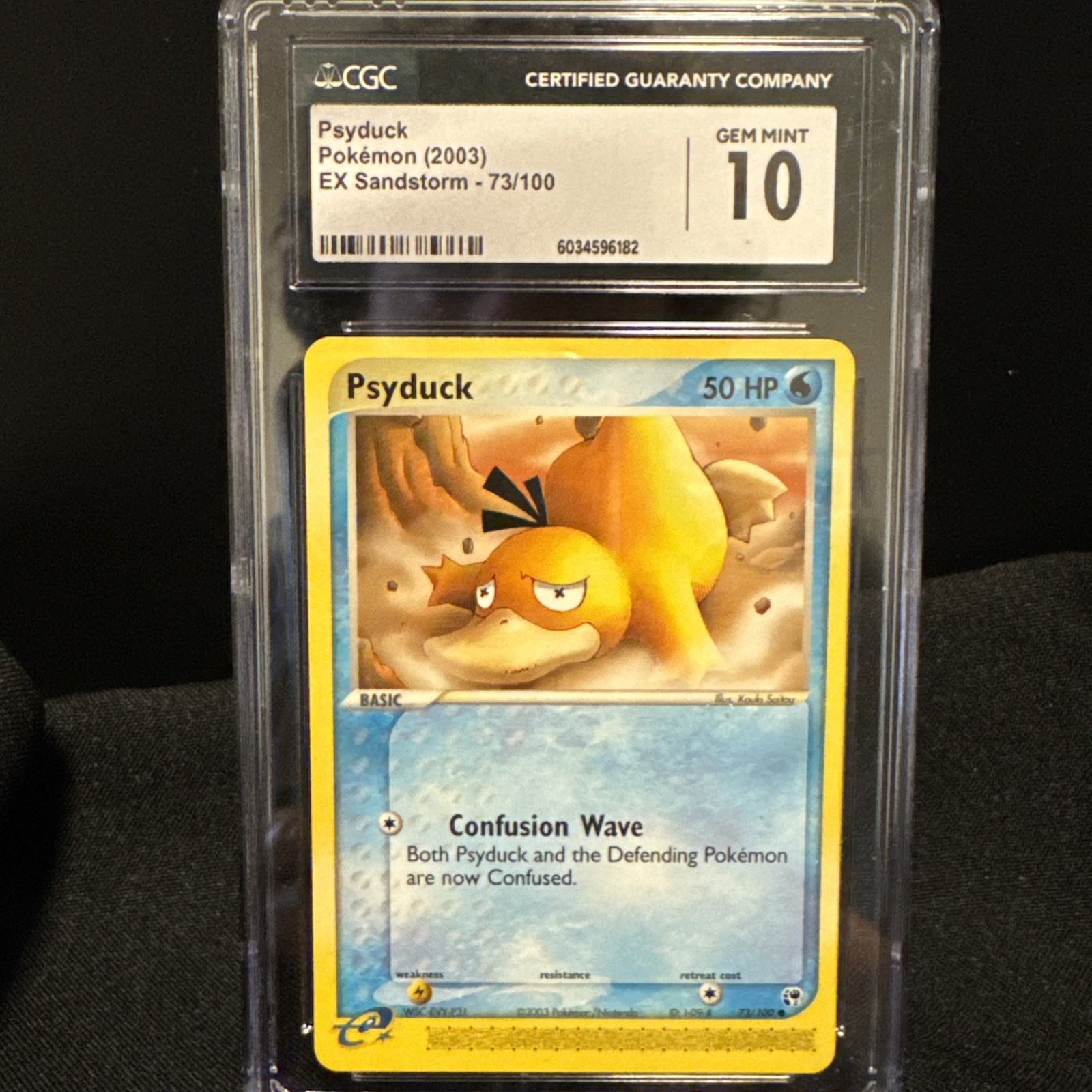 CGC 10 GEM MINT Psyduck 2003 EX Sandstorm 73/100 Pokemon Card