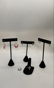 Sterling Silver 925 Jewelry Lot 5 Pieces Opal Moonstone Earrings Rings 13.2g