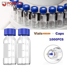 2mL HPLC Autosampler Vials, Lab vials 1000PCS 9-425 Glass Vials with Screw Caps