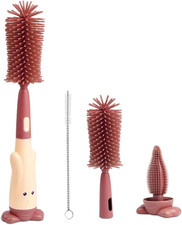 Goupillon Biberon Silicone,3 En 1 Nettoyage Biberon Brosse,Goupillon Biberon Et