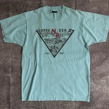 Men's Vintage 80's Screen Stars No Retreat No Surrender 2 Blue T Shirt Tee Sz L