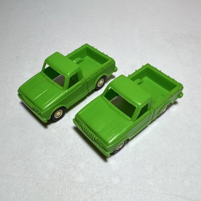 Strombecker Kool Kats. Green Plastic Pickup Trucks Lot of 2.