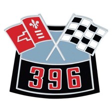 Oer 396 Crossed Flags Die-cast Air Cleaner Emblem