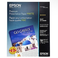 Epson Premium Presentation Paper Inkjet MATTE, 8.5x11 inches, 50 sheets 