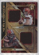 2018 Gold Standard Newly Minted Memorabilia Duals Baker Mayfield Nick Chubb 0ls