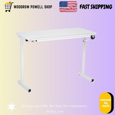 Arrow 611 Gidget II Folding Sewing Quilting Craft Table w/ Wheels White