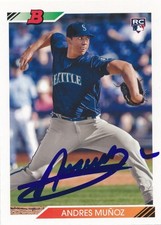 2020 Bowman Heritage #90 Andres Munoz Signed Rookie Card Auto Seattle Mariners. rookie card picture