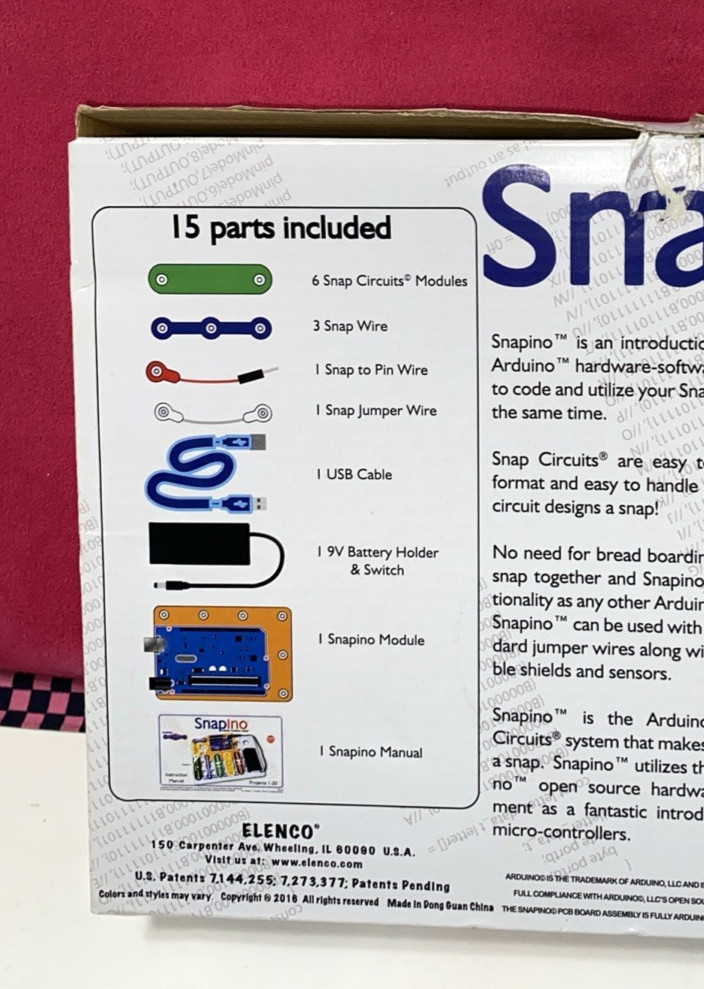 Snapino Snap Circuits Elenco Arduino Projects Coding set New