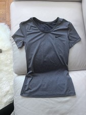Nike Dri-Fit T Shirt Womens Small Black Swoosh Logo Moisture Wicking Athleisure