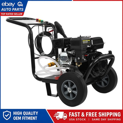 #ad Gas Powered Pressure Washer 3500PSI 212cc 26ft Hose 5 Nozzles For Cars Spray Gun $255.28
