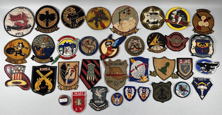 Huge 35pc Collection US Military Patches/Insignia WWI WWII Korea Vietnam