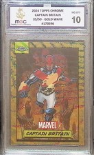Topps Marvel Chrome 2024 Captain Britain Gold Wave 35/50 Graded MGC 10