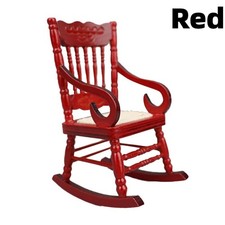 1PC 1:12 Poupée Rétro en Bois Mini Meubles Fauteuil à Bascule Modèle Avec