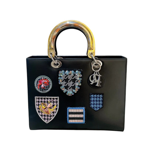 DIOR Lady Large Black / Gold Tote #OKB2561