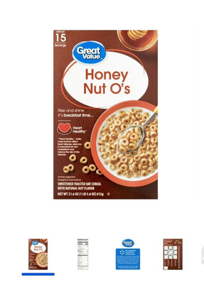 Great Value Honey Nut O's Oat Breakfast Cereal, 21.6 oz