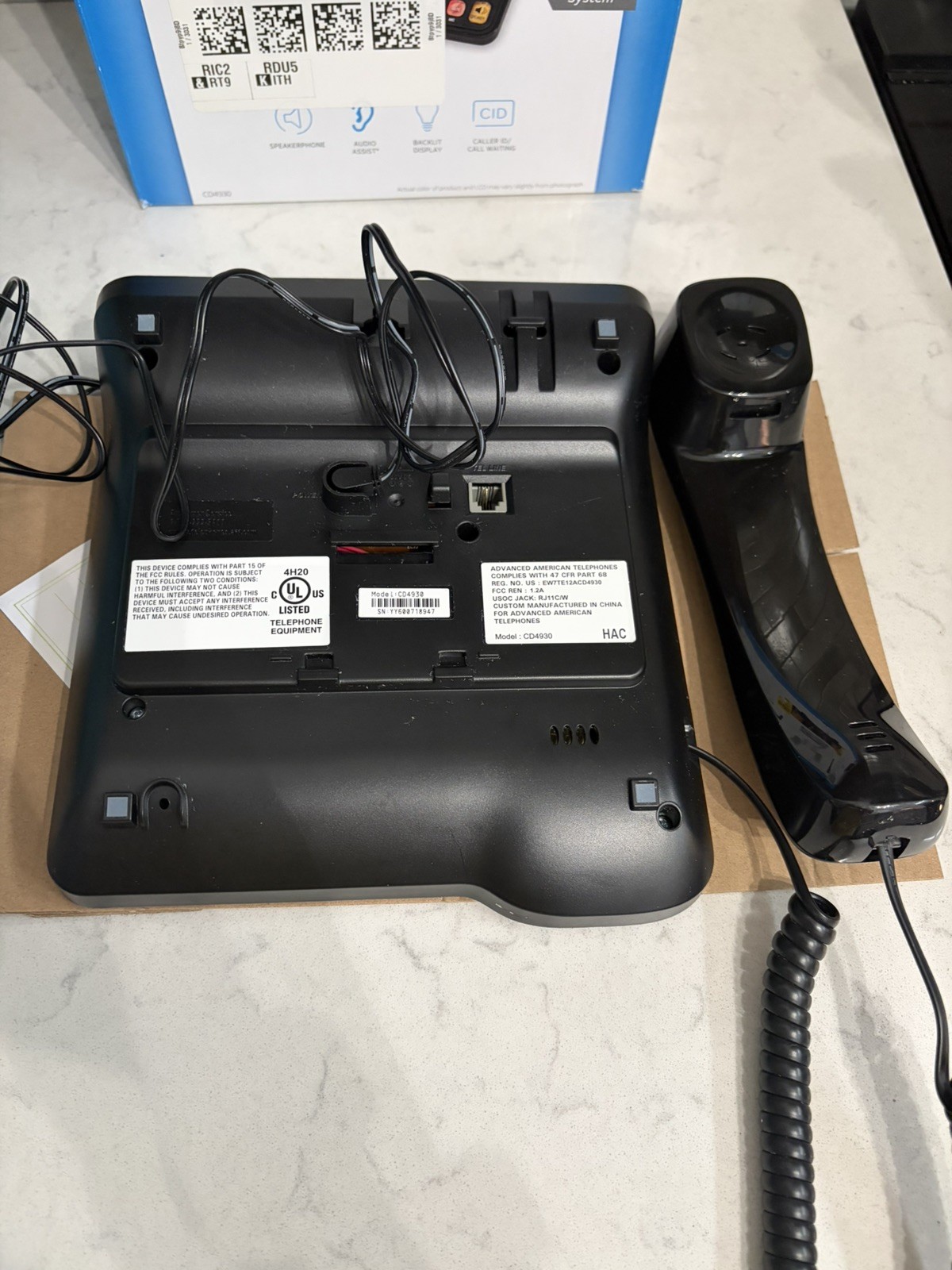 Labling System AT&T CD4930 Corded Phone Answering System Caller ID Extra-Large Display ...