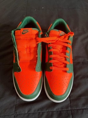 Nike Dunk Low Orange Green Colorblock Low Top Athletic Basketball Sneakers