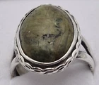 Vintage Connemara Marble Sterling Silver Ring Size