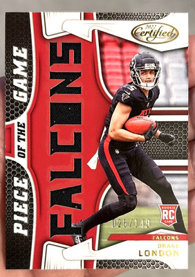 2022 Panini Certified - Piece of the Game Relics Drake London #PG-DL /149 (MEM,